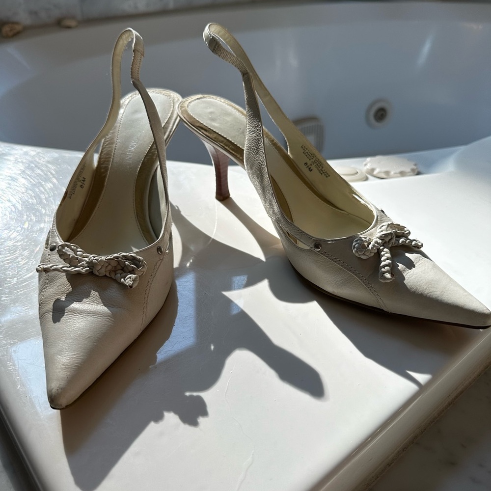 Elegant Cream Slingback Heels